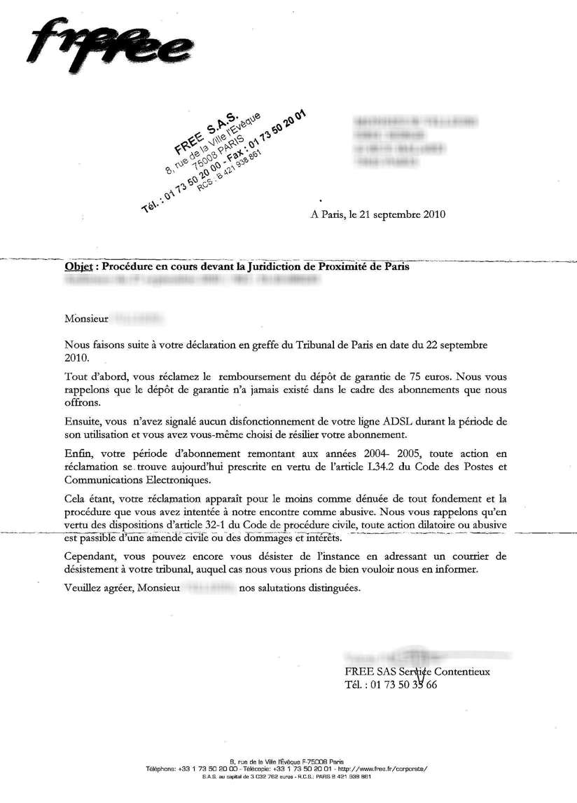 lettre de restitution de caution