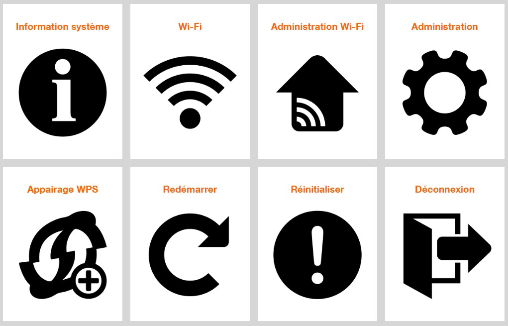 Interface Web des répéteurs wifi orange