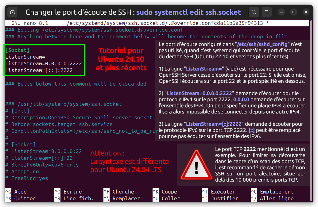 Changer Le Port D coute De SSH Sur Ubuntu 24 04 LTS Changer Le Port D coute De SSH Sur Ubuntu 24 04 LTS